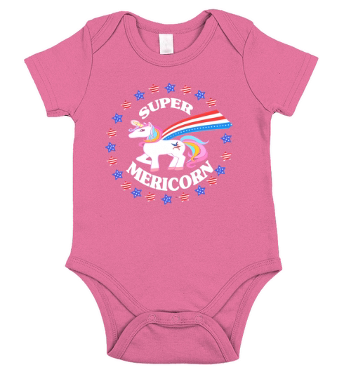 Super Mericorn   American Unicorn   Independence D Short Sleeve Baby One-Piece