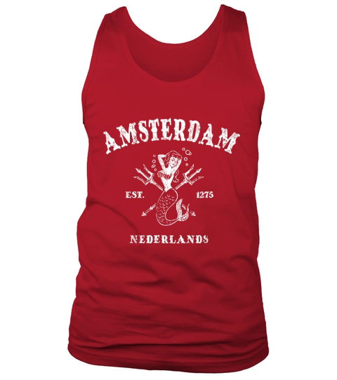 Amsterdam Nederlands Vintage Mermaid Nautical shirt Tank Top Unisex