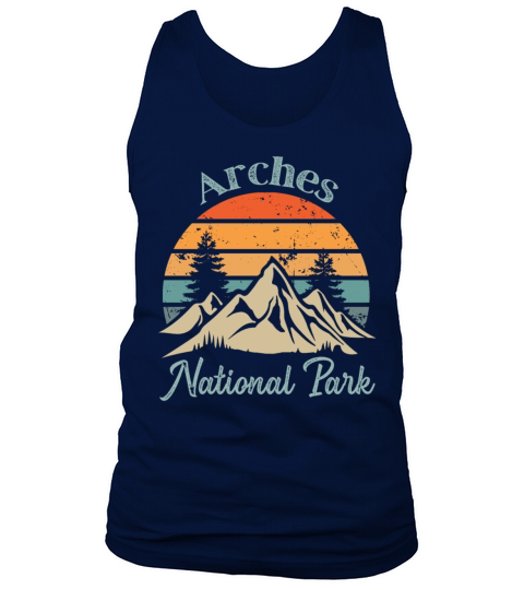 Arches National Park Retro Vintage Mountain Sunset Tank Top Unisex