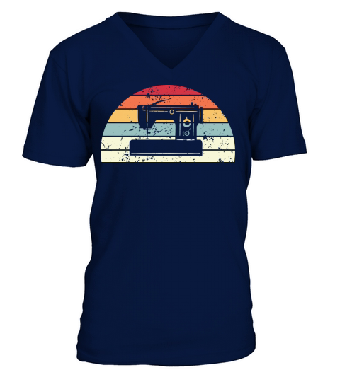 Retro Sewing Sunset Vintage sew Sunrise V-Neck T-shirt