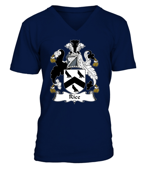 Rice Family Crest British Family Crests V-Neck T-shirt