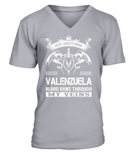 VALENZUELA Blood Runs Through My Veins Name Shirts V-Neck T-shirt