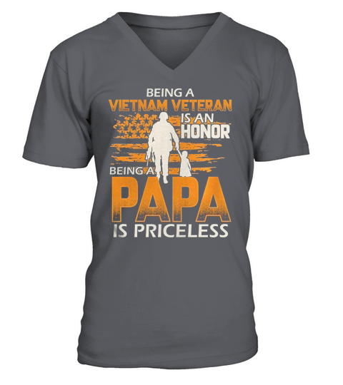 Vietnam Veteran Papa Premium Shirt Gift for Veteran Grandpa V-Neck T-shirt