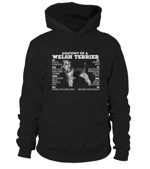 Anatomy Of A Welsh Terrier Hoodie Unisex