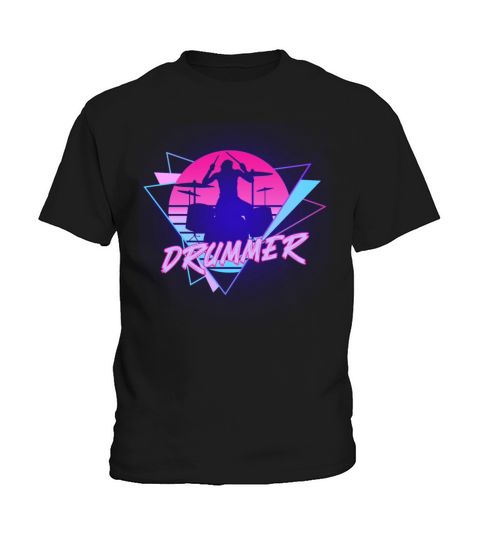 Drummer Drum Set 90S 80S Vintage Kids T-Shirt