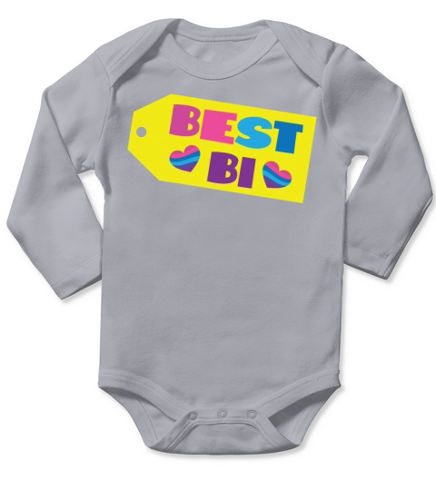 Bisexual Bi Pride Flag Pun Best Bi Long Sleeve Baby One-Piece