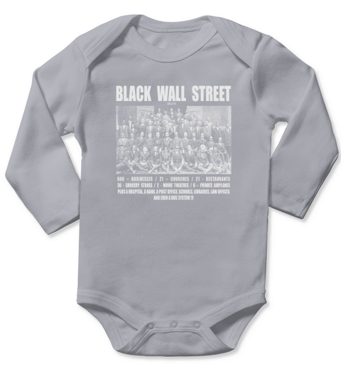Black Wall Street T Shirt Z Black Women B072MGJZ2N 1 Long Sleeve Baby One-Piece