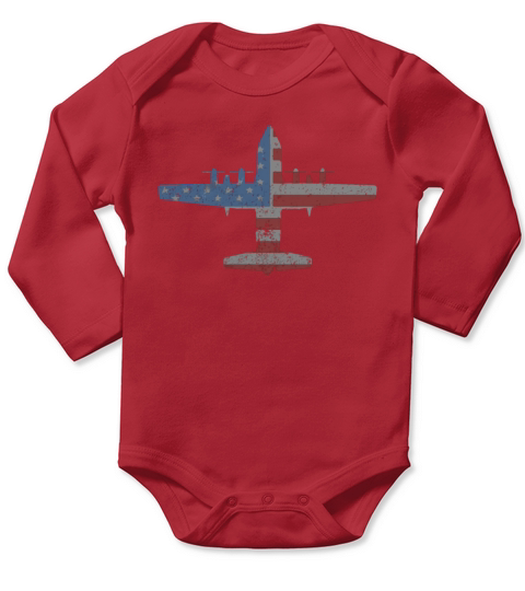 C-130 Hercules American Flag Vintage Style Pilot T-Shirt Long Sleeve Baby One-Piece