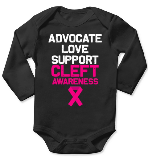 Cleft Palate Lip Coping Fnu Strong Awareness Long Sleeve Baby One-Piece