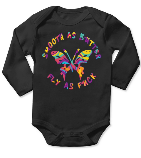 Hippie Butter Fly Color Splash Graphic Dad Gift Long Sleeve Baby One-Piece