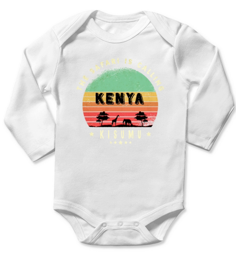 Kisumu Kenya Safari Design Long Sleeve Baby One-Piece