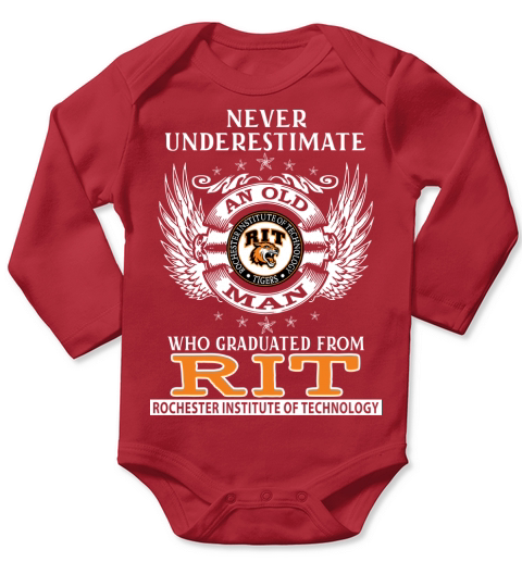 Old Man- Graduated From RIT- Rochester Institute Of Technology Long Sleeve Baby One-Piece