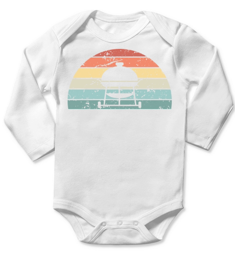 Retro Grilling Sunset Vintage bbq Sunrise Long Sleeve Baby One-Piece