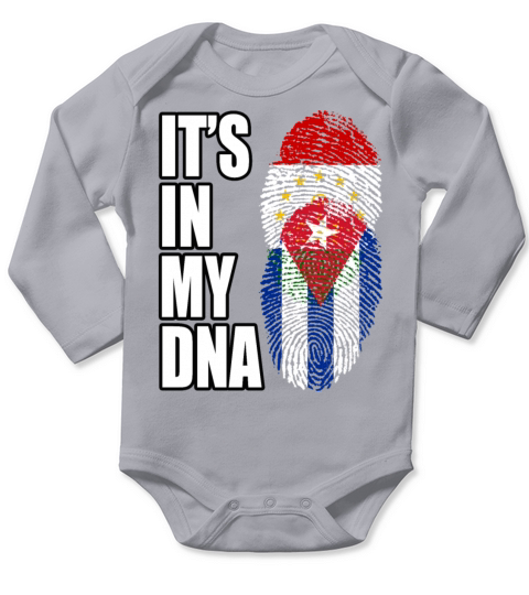 Tajikistani And Cuban Vintage Heritage DNA Flag Long Sleeve Baby One-Piece