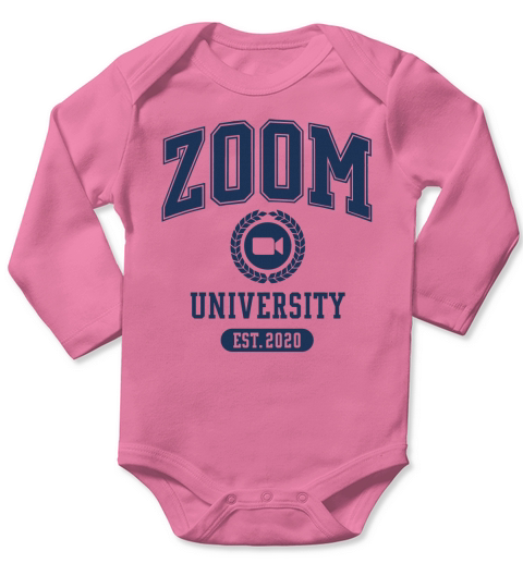 Zoom University Logo in Blue Long Sleeve Baby One-Piece