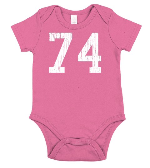 74 Retro Number Short Sleeve Baby One-Piece