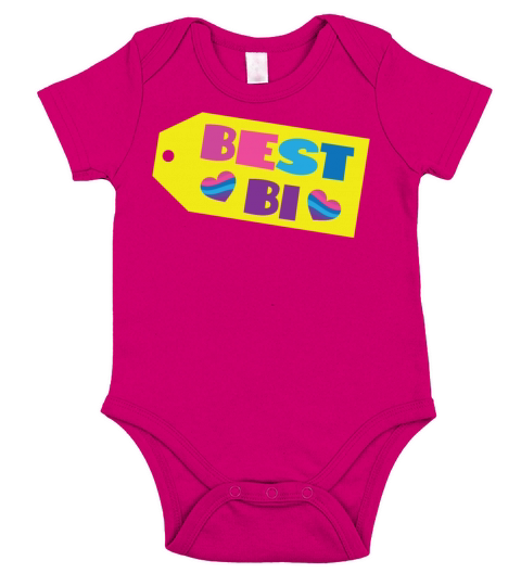 Bisexual Bi Pride Flag Pun Best Bi Short Sleeve Baby One-Piece