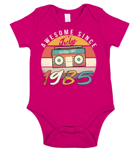 Building Year 1985 In July Short Sleeve Baby One-Piece