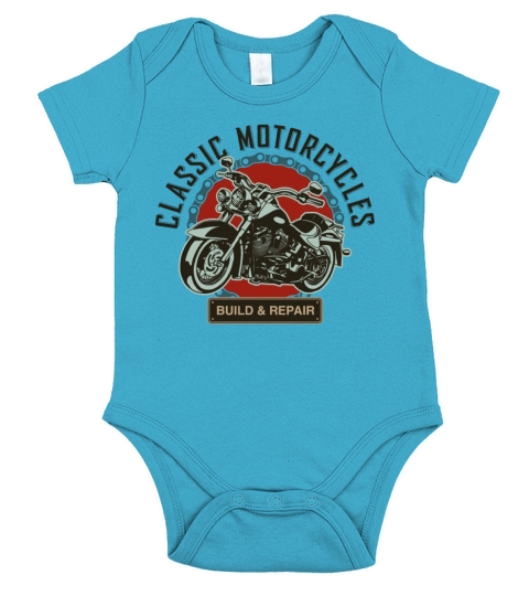 Classic American Motorcycle Short Sleeve Baby One-Piece