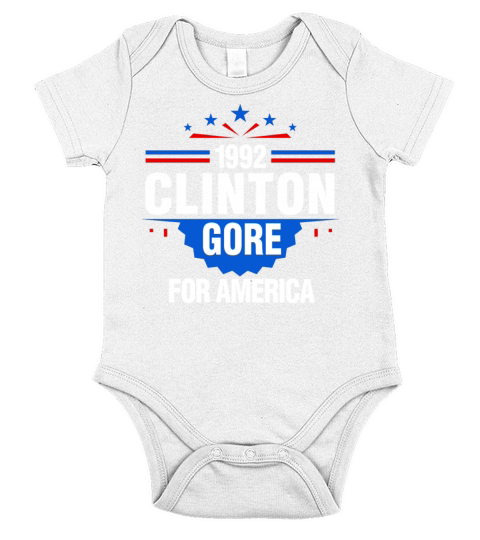 Democrat Voter Bill Clinton Al Gore Vintage Short Sleeve Baby One-Piece
