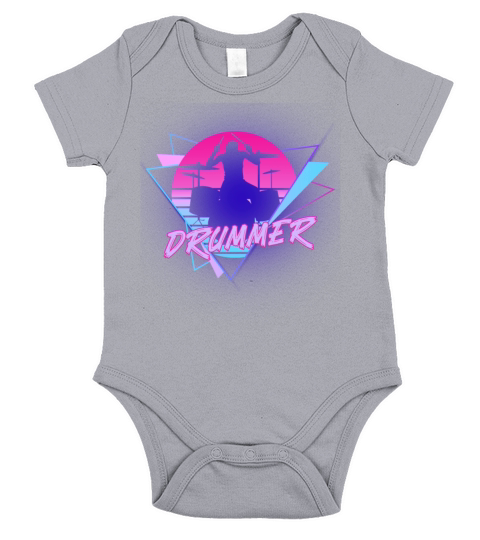 Drummer Drum Set 90S 80S Vintage Short Sleeve Baby One-Piece