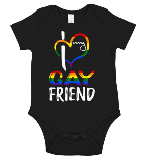 Love Gay Friend Pride LGBT Rainbow Pride Month Short Sleeve Baby One-Piece