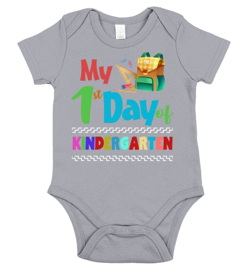 My First Day Kindergarten Kids Teacher Back School Short Sleeve Baby One-Piece