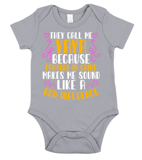 Partner In Crime Funny Yaya Humor Quote Short Sleeve Baby One-Piece