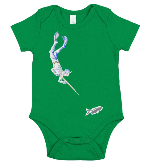 Vintage Spearfishing Diver with Speargun and Fish Short Sleeve Baby One-Piece