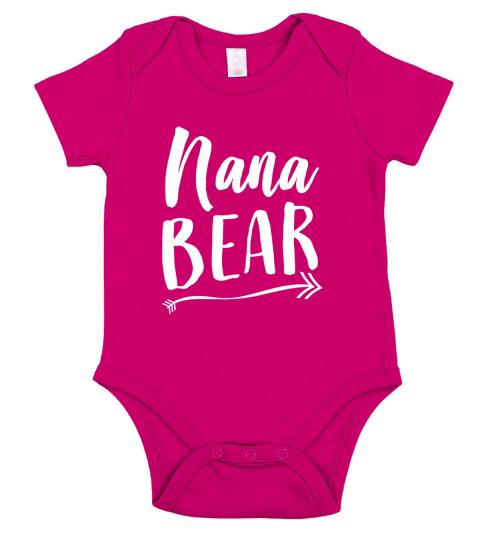 Womens Nana Bear T-Shirt Short Sleeve Baby One-Piece
