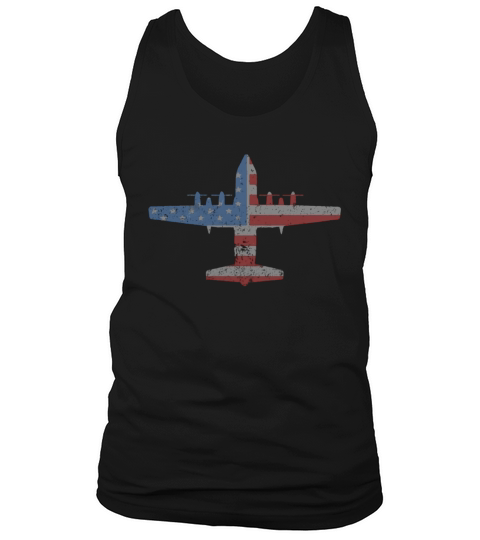 C-130 Hercules American Flag Vintage Style Pilot T-Shirt Tank Top Unisex
