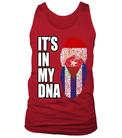 Tajikistani And Cuban Vintage Heritage DNA Flag Tank Top Unisex