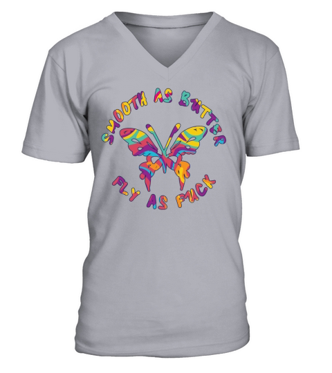 Hippie Butter Fly Color Splash Graphic Dad Gift V-Neck T-shirt