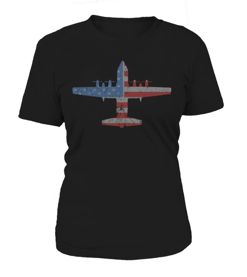 C-130 Hercules American Flag Vintage Style Pilot T-Shirt Women's T-Shirt
