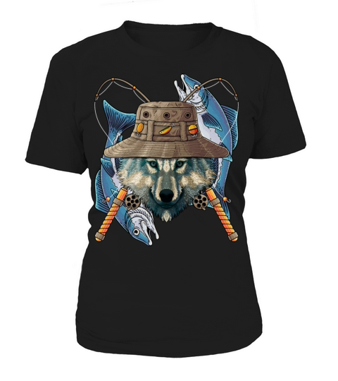 Fishing Wolf Outdoor Fisherman Animal Cute Fly Fis Women's T-Shirt