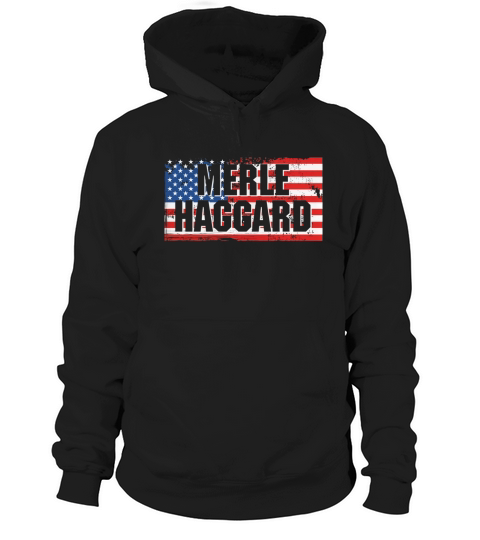 Vintage Graphic Merle Haggard On Flag Hoodie Unisex