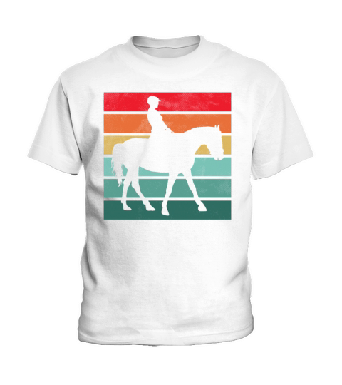 Girls Horse Riding Shirt Vintage Retro Kids T-Shirt