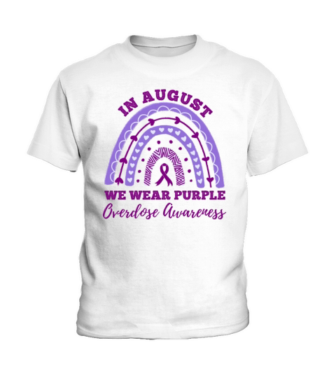 In August We Wear Purple Overdose Awareness Kids T-Shirt