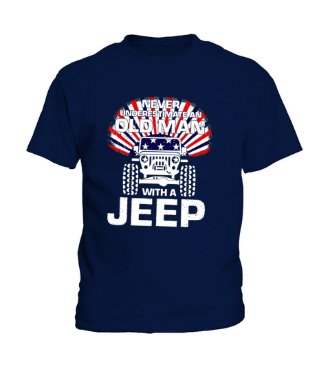 Never underestimate an old man WITH A JEEP Kids T-Shirt