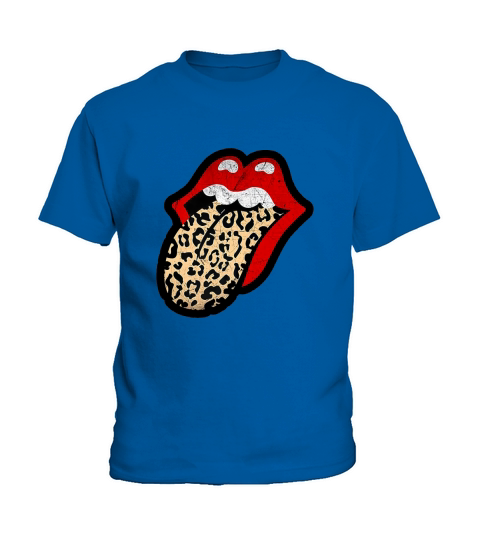 Red Lips Leopard Tongue Iconic Band Kids T-Shirt