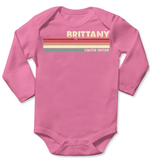 Brittany - Funny Retro Vintage Name 80s 90s Long Sleeve Baby One-Piece