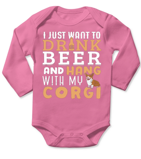 Corgi Dad Long Sleeve Baby One-Piece