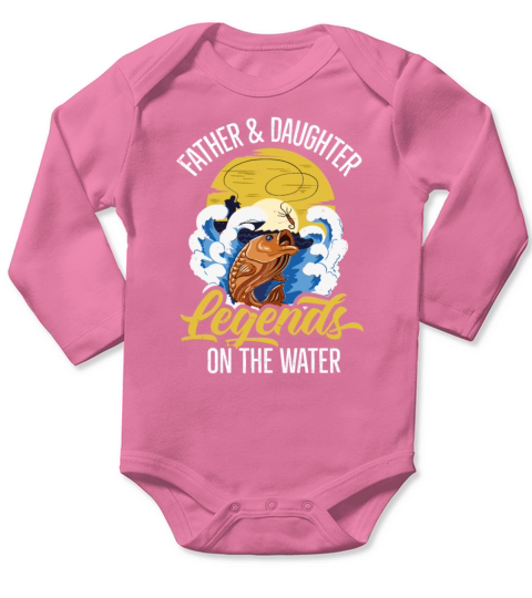 Fishing Buddies Fathers Day Quote for a Fishing Long Sleeve Baby One-Piece