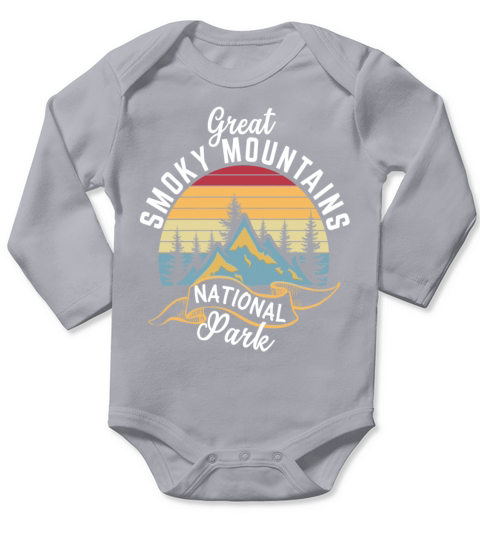 Great Smoky Mountains Vintage Camping Memories Par Long Sleeve Baby One-Piece