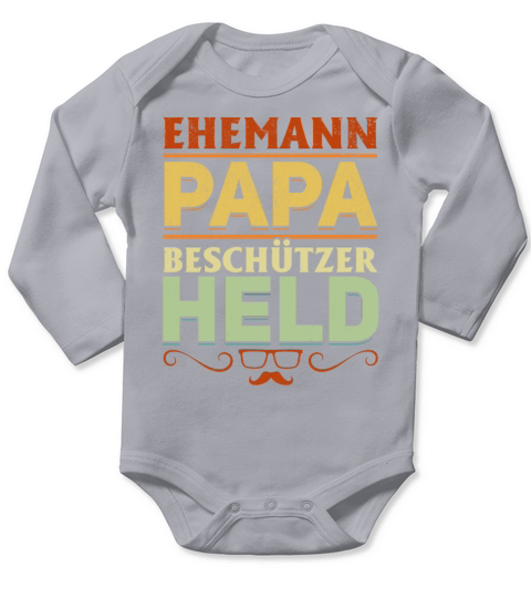 Husband Dad Protector Hero Fathers Day Vintage Long Sleeve Baby One-Piece