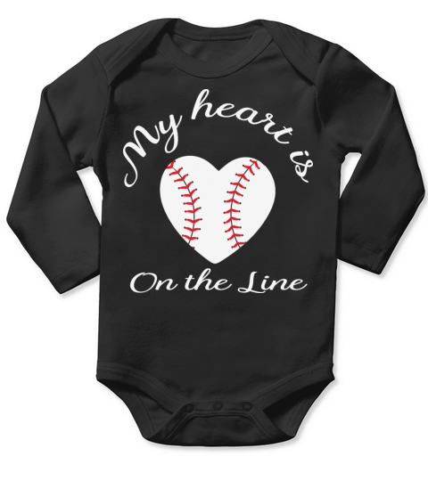 My Heart is on the Line Long Sleeve Baby One-Piece