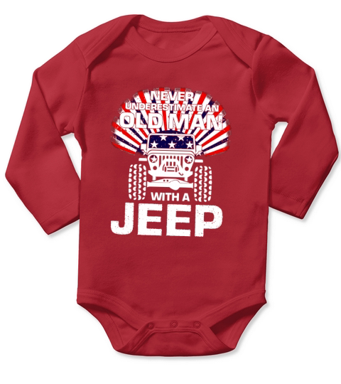 Never underestimate an old man WITH A JEEP Long Sleeve Baby One-Piece