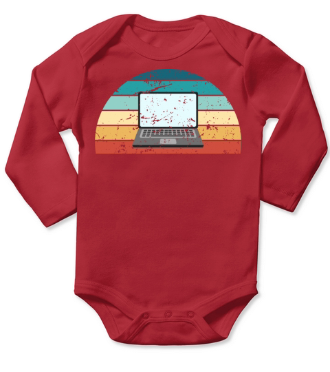 Retro Blogging Sunset Vintage Blogger Sunrise Long Sleeve Baby One-Piece