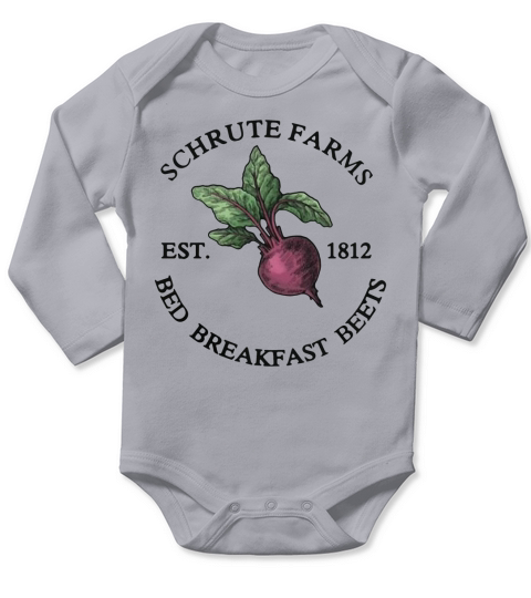Schrute Farm Bed Breakfast Beets Long Sleeve Baby One-Piece