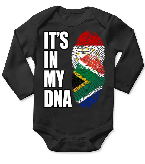 Tajikistani And South African Vintage Heritage DNA Long Sleeve Baby One-Piece